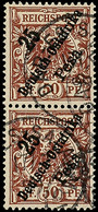 25 Pesa Auf 50 Pfg Mit Schrägem Aufdruck, Senkrechtes Kabinettpaar, 68.-, Katalog: 10(2) O - German East Africa