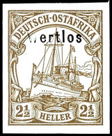 2 1/2 Heller Kaiseryacht Mit Wasserzeichen Ungezähnt, Luxus Postfrisch Und Unsigniert. Attest Steuer VÖB "qualitativ Ein - Deutsch-Ostafrika