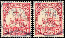 MKALAMA 17 12 12 Je Klar Und Zentrisch Auf 2 Stück 7½ Heller Kaiseryacht Als Senkr. Paar Zusammengehörend, Katalog: 32(2 - África Oriental Alemana