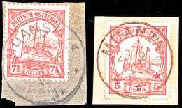 MUANZA 23 6 02 Auf Postanweisungsabschnitt 5 Pesa Und MUANSA DOA 10 11 13 Auf Briefstück 7½ Heller, Katalog: 13,32 BS - German East Africa