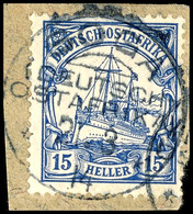 SOGA 2. 3. 14, Klar Auf Briefstück Mit 15 Heller Kaiseryacht, Katalog: 33 BS - Duits-Oost-Afrika