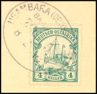 USAMBARA (DEUTSCH-OSTAFRIKA) BAHNPOST ZUG 5  / 8.2.15, (Kriegsdatum Ohne Kennbuchstaben) Klar Auf Briefstück 4 H. Schiff - German East Africa