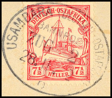 USAMBARA (DEUTSCH-OSTAFRIKA) BAHNPOST ZUG 2 B 28.11.12, Klar Auf Briefstück 7½ H. Kaiseryacht, Katalog: 32 BS - Africa Orientale Tedesca