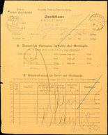 1913, Unfrankierte Frachtkarte - Aushilfsweise Als Briefkarte Verwendet, Abgeschlagen Ist Der Datumbrückenstempel "OKAHA - Sud-Ouest Africain Allemand