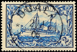 2 Mark Kaiseryacht Blau Tadellos Gestempelt, Gepr. Eibenstein BPP, Mi. 90.-, Katalog: 17 O - Kamerun