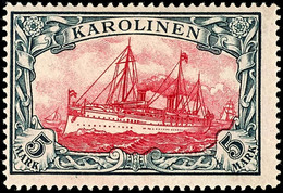 5 Mark Kaiseryacht Ohne Wz., Tadellos Ungebraucht, Mi. 220.-, Katalog: 19 * - Karolinen