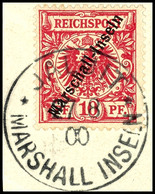 10 Pf. Berliner Ausgabe Tadellos Auf Briefstück, Stempel Sorte II, Mi. 70,--, Katalog: 3II BS - Marshall