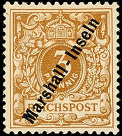 3 Pf. Lebhaftorangebraun * Min. Dünn, Mi. 350.-, Katalog: 7b * - Marshalleilanden