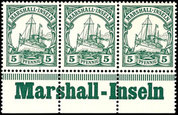 5 Pfg. Kaiseryacht, Waagerechter 3er-Streifen Vom Bogenunterrand Mit Inschrift "Marshall - Inseln", Postfrisch, Katalog: - Islas Marshall