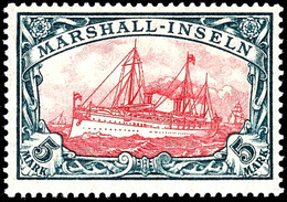 5 Mark Kaiseryacht Mit Wasserzeichen, Zähnung 25:17 Und Mittelstück Type II, Luxus Postfrisch, Unsigniert, Katalog: 27BI - Isole Marshall