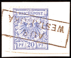 AUS WESTAFRIKA, Klarer Ra2 Vollständig Auf Briefstück 20 Pf. Krone/Adler, Katalog: DR48 BS - Autres & Non Classés