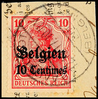 "AARSCHOT 2 12.12.17"; Klar Und Zentr. Auf Paketkartenausschnitt 10 C., Katalog: 14 BS - Eerste Wereldoorlog