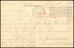 "CHARLEROY 1 15 VIII 1915" Klar Auf Feldpostkarte Mit Briefstempel Roter L2 "Soldatenbrief Landsturm-Batl. Nienburg"  BF - Primera Guerra Mundial