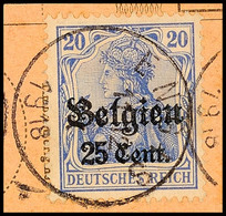 "ENGIS 7 IX 1918",  Klar Auf Postanweisungsausschnitt 25 C., Katalog: 18 BS - Eerste Wereldoorlog