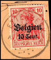 "ETTERBEEK 29 III 17", Klar Auf Postanweisungsausschnitt 10 C., Katalog: 14 BS - 1° Guerra Mondiale
