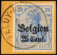 "FELUY-ARQUENNES ? VIII 18", Klar Auf Paketkartenausschnitt 25 C., Katalog: 18 BS - 1° Guerra Mondiale
