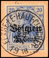 "FEXHE-LL-HAUT-CLOCHER 25 IX 1918", Klar Und Zentr. Auf Postanweisungsausschnitt 25 C., Katalog: 18 BS - 1° Guerra Mondiale