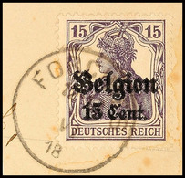 "FORCHIES 4 IV 18", Klar Auf Briefstück 15 C., Katalog: 16 BS - 1° Guerre Mondiale