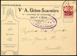 "GILLY 1 16 IV 1916", Klar Auf Zensurbriefvorderseite 10 C. Nach Brüssel, Katalog: 3 BS - Eerste Wereldoorlog