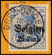 "GREZ-DOICEAU ? IX 18", Klar Auf Paketkartenausschnitt 25 C., Katalog: 18 BS - 1° Guerra Mondiale
