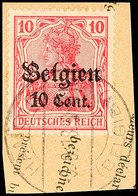"HAMOIR 9.9.18", Klar Auf Paketkartenausschnitt 10 C., Katalog: 14 BS - 1. WK