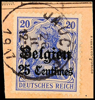 "JAUCHE 26 II 17", Klar Auf Postanweisungsausschnitt 25 C., Katalog: 4 BS - 1. WK