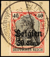 "LÜTTICH 2e (Hauptbahnhof) 10.9.17", Klar Und Zentr. Auf Paketkartenausschnitt 50 C., Katalog: 20 BS - 1. WK