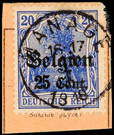 "MANAGE 11 I 1918, Klar Und Zentr. Auf Postanweisungsausschnitt 25 C., Katalog: 18 BS - 1. WK