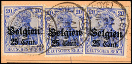 "MARADRET(SOSOYE) 13 IV 1917", Je Klar Und Zentr. Auf Postanweisungsausschnitt Mit 3mal 25 C., Katalog: 18(3) BS - 1. WK