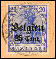 "NAMECHE 22.2.17", Zentr. Auf Postanweisungsausschnitt 25 C., Katalog: 18 BS - 1. WK