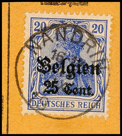 "NANDRIN 11 IX 1917", Klar Und Zentr. Auf Paketkartenausschnitt 25 C., Katalog: 18 BS - 1. WK