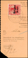 "NIVELLES 18.3.18", Klar Rückseitig Auf Postanweisungsteil 10 C., Katalog: 14 BS - 1. WK