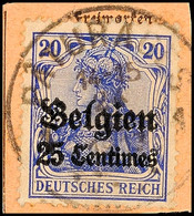 "PATURAGES 1 21 II 17", Zentr. Auf Postanweisungsausschnitt 25 C., Katalog: 18 BS - 1. WK