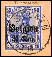 "SCLAYN 3 III 1918", Klar Und Zentr. Auf Postanweisungsausschnitt 25 C., Katalog: 18 BS - 1. WK