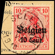 "SCLESSIN 14 VI 1918", Klar Auf Paketkartenausschnitt 10 C., Katalog: 14 BS - 1. WK