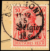 "SPRIMONT 25 IV 18" Auf Paketkartenausschnitt 10 C., Katalog: 14 BS - 1. WK