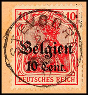 "STEVOORT 25 III 17", Klar Und Zentr. Auf Postanweisungsausschnitt 10 C., Katalog: 14 BS - 1. WK