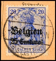 "TEMSCHE 5.3.18", Klar Und Zentr. Auf Postanweisungsausschnitt 25 C., Katalog: 4 BS - 1. WK
