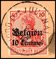 "TOURNAI DOORNIJK 1D 3 X 1916"; Klar Und Zentr. Auf Postanweisungsausschnitt 10 C., Katalog: 3 BS - 1. WK