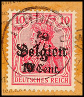 "TURNHOUT 19 XII 18", Klar Und Zentr. Auf Postanweisungsausschnitt 10 C., Katalog: 14 BS - 1. WK