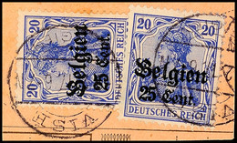 "VISE 18.2.17", Je  Klar Auf Postanweisungsausschnitt Mit 2mal 25 C., Katalog: 18(2) BS - 1. WK