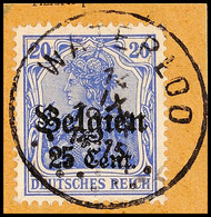 "WATERLOO 14 IX 1917", Klar Und Zentr. Auf Paketkartenausschnitt 25 C., Katalog: 18 BS - 1. WK