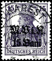 15 Bani Auf 15 Pfg Germania In Der Seltenen Farbe Schwarzviolett, Tadellos Zentrisch Gestempelt "Bukarest", Fotobefund W - Otros & Sin Clasificación