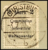 2 Mark Auf 2 1/2 Pfg Germania, Aufdruck In Type AIIIa, Tadellos Gestempelt Auf Briefstück, Gepr. Klein BPP, Mi. 120.-, K - Otros & Sin Clasificación