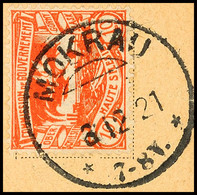 "MOKRAU 4.12.21", Aptierter EKr. Klar Und Komplett Auf Kabinett-Briefstück Mit 10 Pfg. Freimarke, Katalog: 16 BS - Other & Unclassified