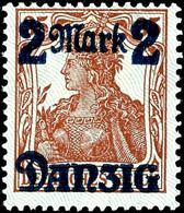 2 Mark Auf 25 Pfg Germania, Spitzen Des Unterdrucks Nach Unten, Ungebraucht Mit Originalgummierung, Gepr. Dr. Dub, Mi. 5 - Autres & Non Classés