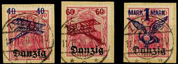1920 Flugpostausgabe (I), Kpl. Satz Je Auf Kl. Briefstück Mit Zentrischer Entwertung "ZOPPOT *c* 11.11.20", Alle Werte T - Other & Unclassified