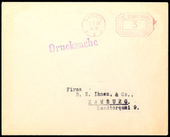 DANZIG * 5 A 1.7.33 FREIE STADT DANZIG 3, Post-Freistempel Auf Drucksache Nach Hamburg  BF - Otros & Sin Clasificación