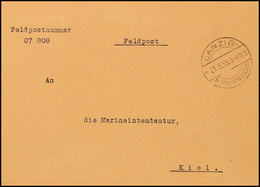 Danzig Feldpost 1939, Zwei Dienstbriefe Mit Blindgeprägter Inschrift KRIEGSMARINE Ab Fp-Nr. 07808 (= 1. Räumbootsflott.) - Andere & Zonder Classificatie