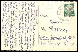 ZOPPOT DANZIG 15.4.41, Aptierter Stempel Auf Bedarfsgebrauchter S/w-Ansichtskarte "Danzig Krantor", Frankiert Mit 6 Pfg  - Other & Unclassified